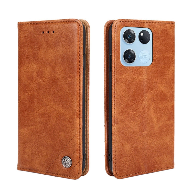 For OnePlus Ace Racing Non-Magnetic Retro Texture Horizontal Flip Leather Phone Case
