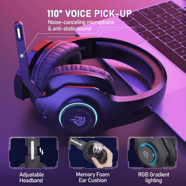 EasySMX VIP002W 2.4G Wireless Stereo Gaming Noise Cancelling Headphones(Black)