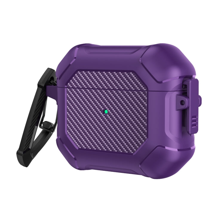 Carbon Brazing Dimension TPU+PC Headphone Protective Cover with Switch Lock & Carabiner For AirPods 3