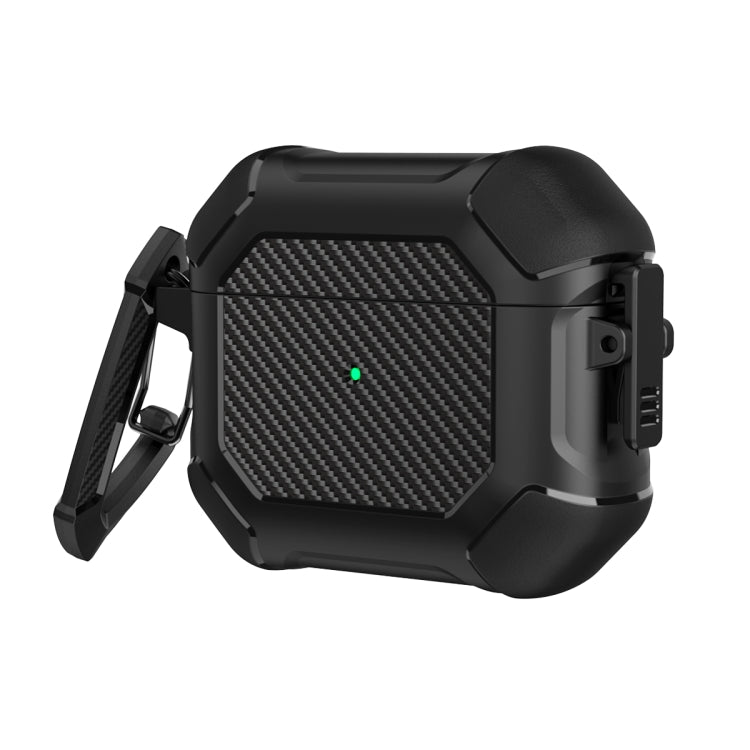 Carbon Brazing Dimension TPU+PC Headphone Protective Cover with Switch Lock & Carabiner For AirPods 3