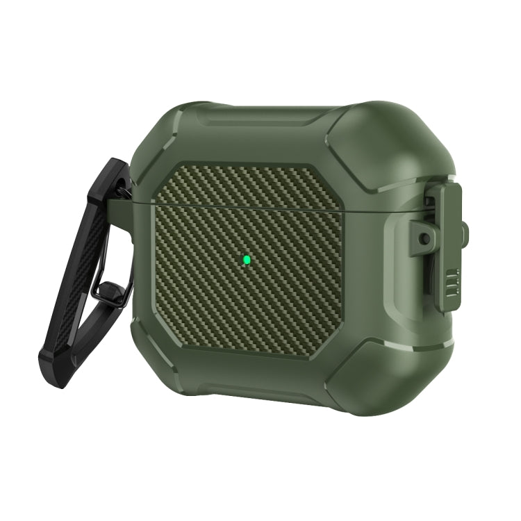 Carbon Brazing Dimension TPU+PC Headphone Protective Cover with Switch Lock & Carabiner For AirPods 3