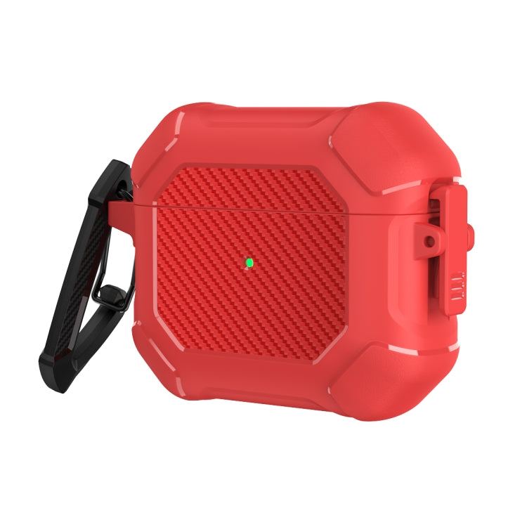 Carbon Brazing Dimension TPU+PC Headphone Protective Cover with Switch Lock & Carabiner For AirPods 3