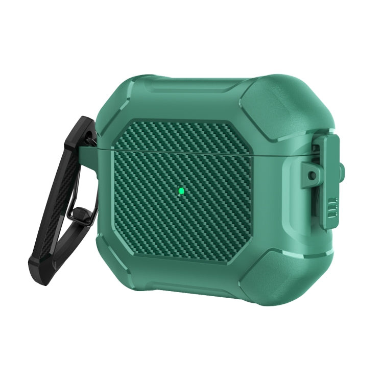 Carbon Brazing Dimension TPU+PC Headphone Protective Cover with Switch Lock & Carabiner For AirPods 3
