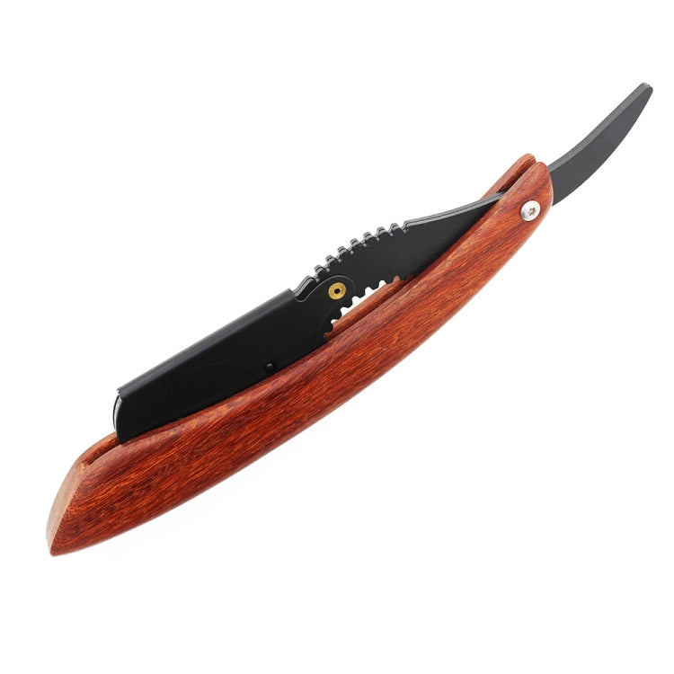 H-8 Replaceable Blade Folding Straight Razor Male Grooming Accessory(Eyebrow-shaped Black Blade Holder)