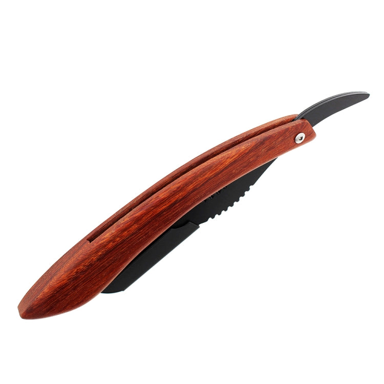 H-8 Replaceable Blade Folding Straight Razor Male Grooming Accessory(Eyebrow-shaped Black Blade Holder)