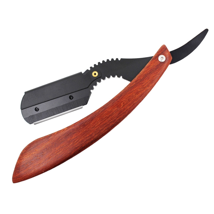 H-8 Replaceable Blade Folding Straight Razor Male Grooming Accessory(Eyebrow-shaped Black Blade Holder)