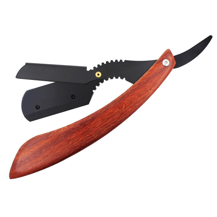 H-8 Replaceable Blade Folding Straight Razor Male Grooming Accessory(Eyebrow-shaped Black Blade Holder)