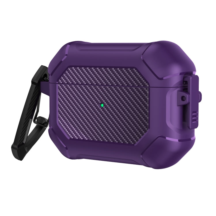 Carbon Brazing Dimension TPU+PC Headphone Protective Cover with Switch Lock & Carabiner For AirPods Pro