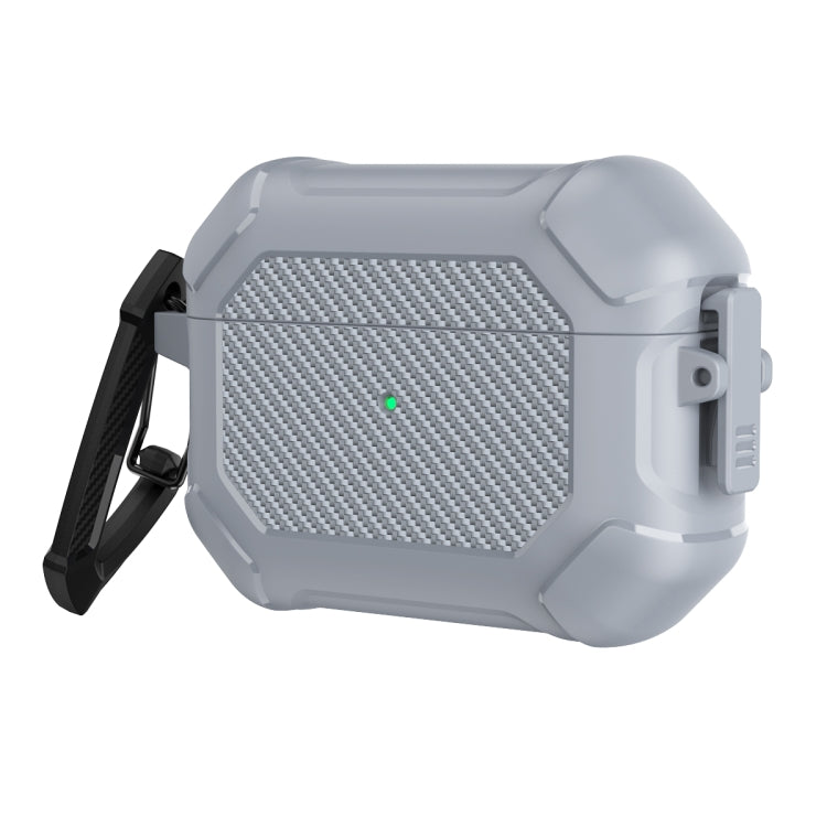 Carbon Brazing Dimension TPU+PC Headphone Protective Cover with Switch Lock & Carabiner For AirPods Pro