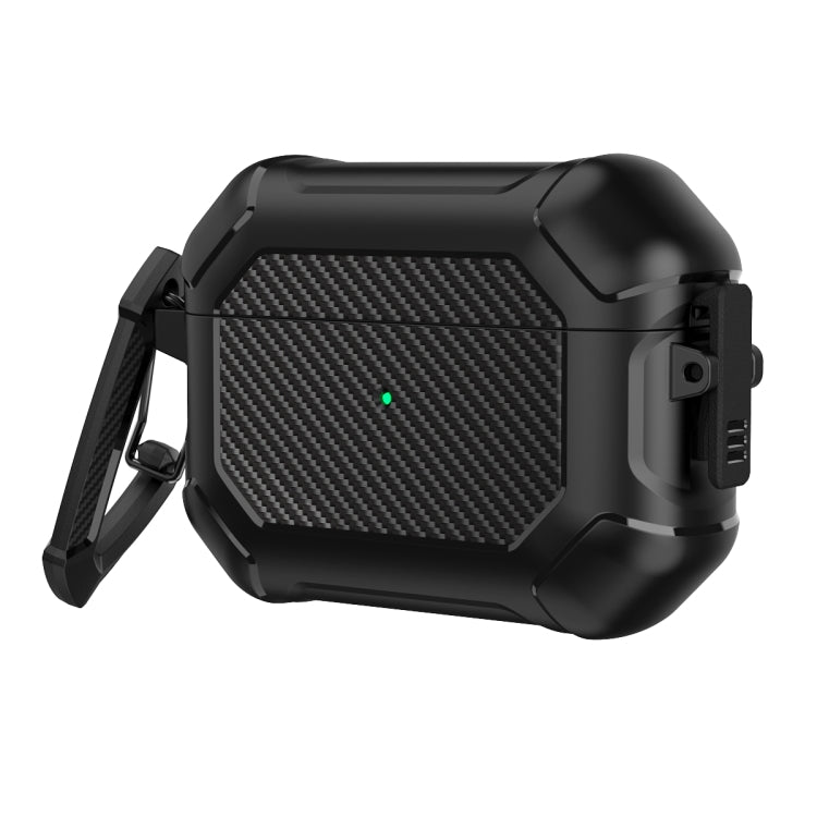 Carbon Brazing Dimension TPU+PC Headphone Protective Cover with Switch Lock & Carabiner For AirPods Pro