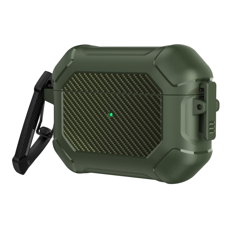 Carbon Brazing Dimension TPU+PC Headphone Protective Cover with Switch Lock & Carabiner For AirPods Pro