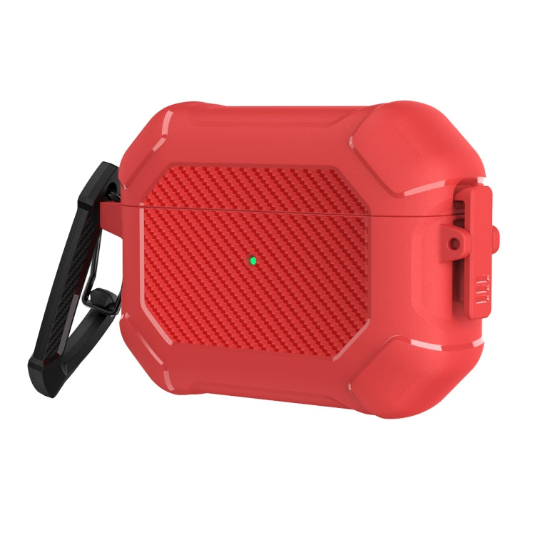 Carbon Brazing Dimension TPU+PC Headphone Protective Cover with Switch Lock & Carabiner For AirPods Pro