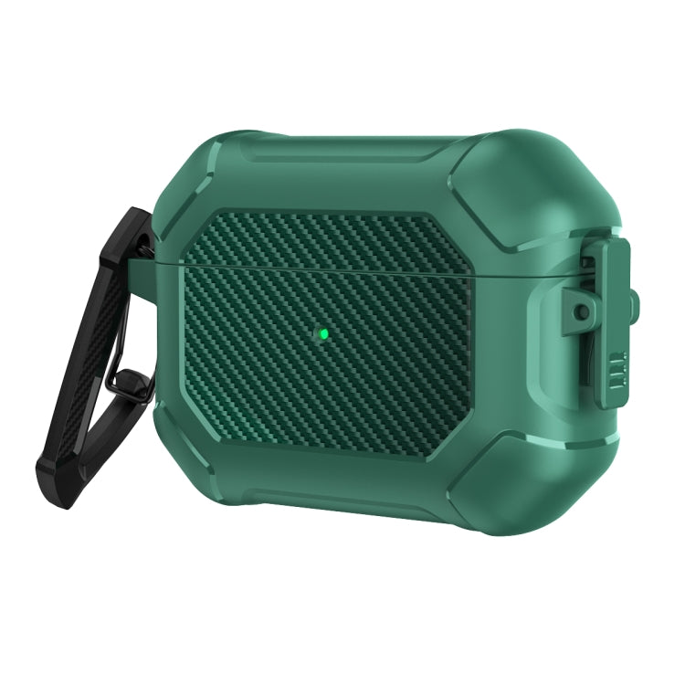 Carbon Brazing Dimension TPU+PC Headphone Protective Cover with Switch Lock & Carabiner For AirPods Pro