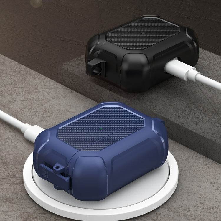 Carbon Brazing Dimension TPU+PC Headphone Protective Cover with Switch Lock & Carabiner For AirPods Pro