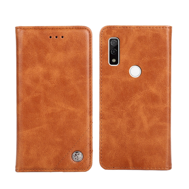 For Fujitsu Arrows WE-F-51B Non-Magnetic Retro Texture Horizontal Flip Leather Phone Case