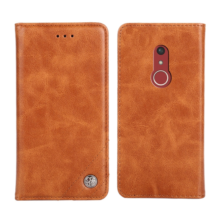 For Fujitsu Arrows Be4 Plus-F-41B Non-Magnetic Retro Texture Horizontal Flip Leather Phone Case