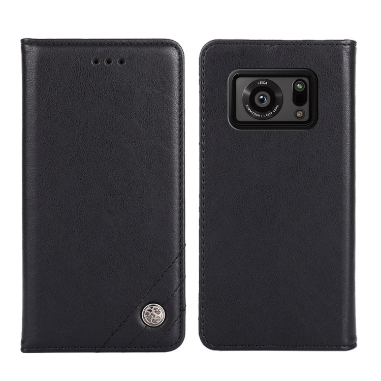 For Sharp Aquos R6 Non-Magnetic Retro Texture Horizontal Flip Leather Phone Case