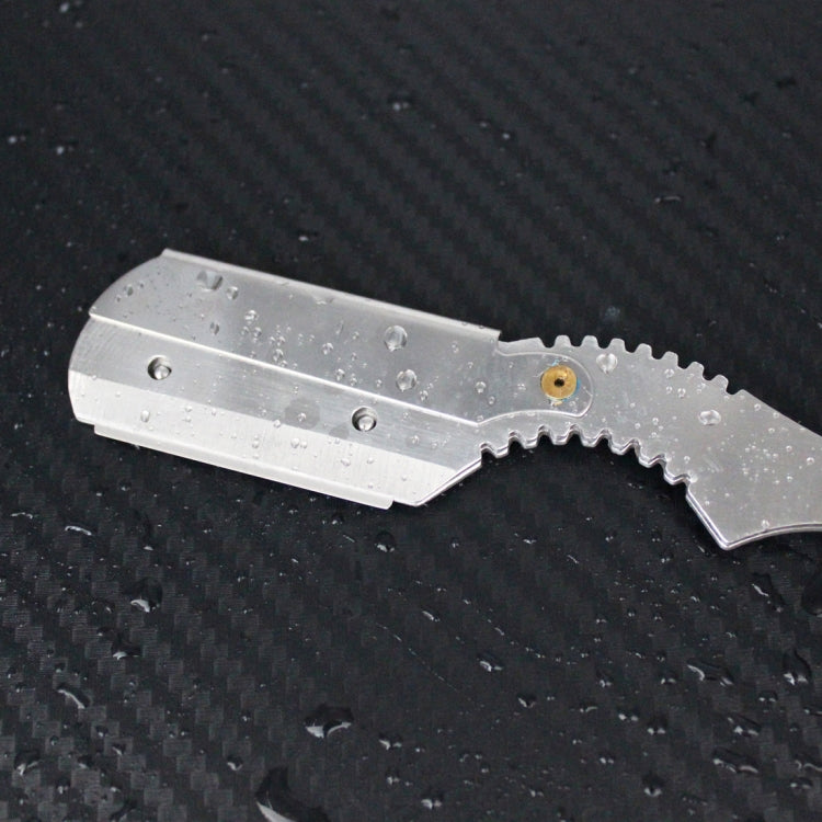 H-9 Replaceable Blade Folding Straight Razor Male Grooming Accessory(Eyebrow-shaped White Blade Holder)