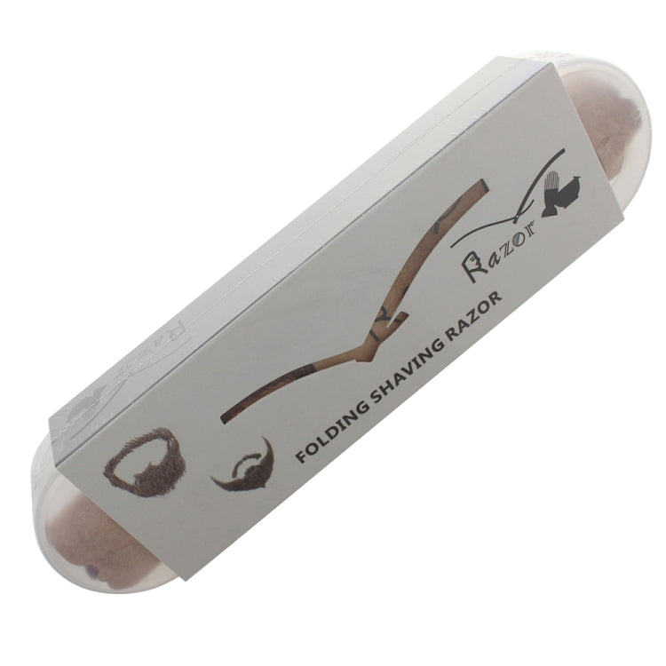 H-9 Replaceable Blade Folding Straight Razor Male Grooming Accessory(Eyebrow-shaped White Blade Holder)