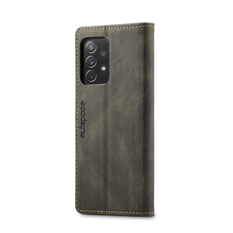 For Samsung Galaxy A73 5G AutSpace A01 Retro Skin-feel Crazy Horse Texture Leather Phone Case