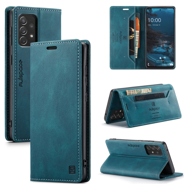 For Samsung Galaxy A73 5G AutSpace A01 Retro Skin-feel Crazy Horse Texture Leather Phone Case