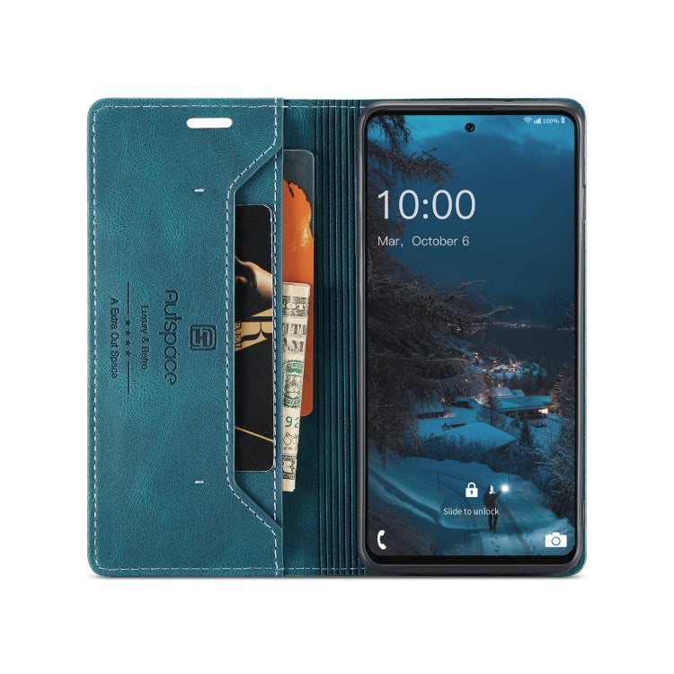 For Samsung Galaxy A73 5G AutSpace A01 Retro Skin-feel Crazy Horse Texture Leather Phone Case