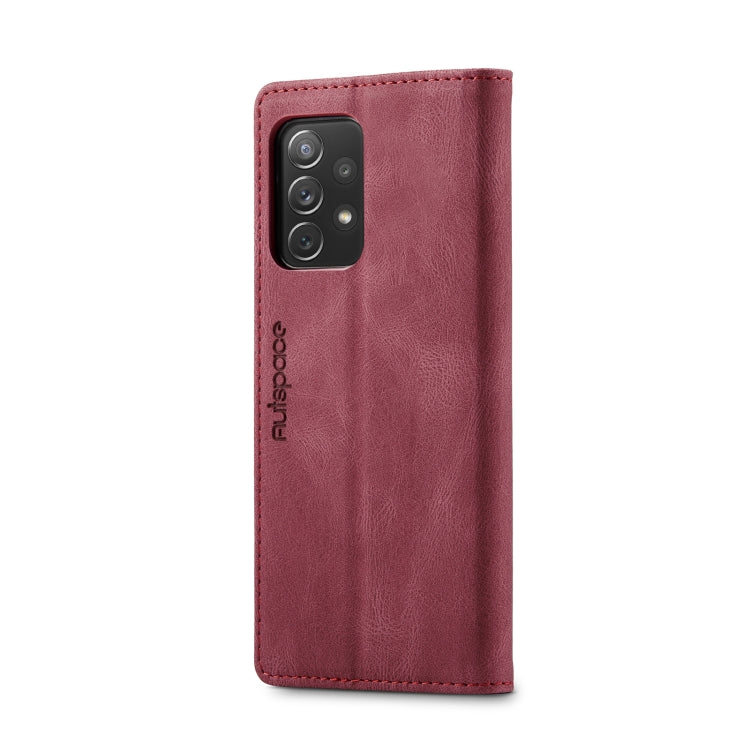 For Samsung Galaxy A73 5G AutSpace A01 Retro Skin-feel Crazy Horse Texture Leather Phone Case