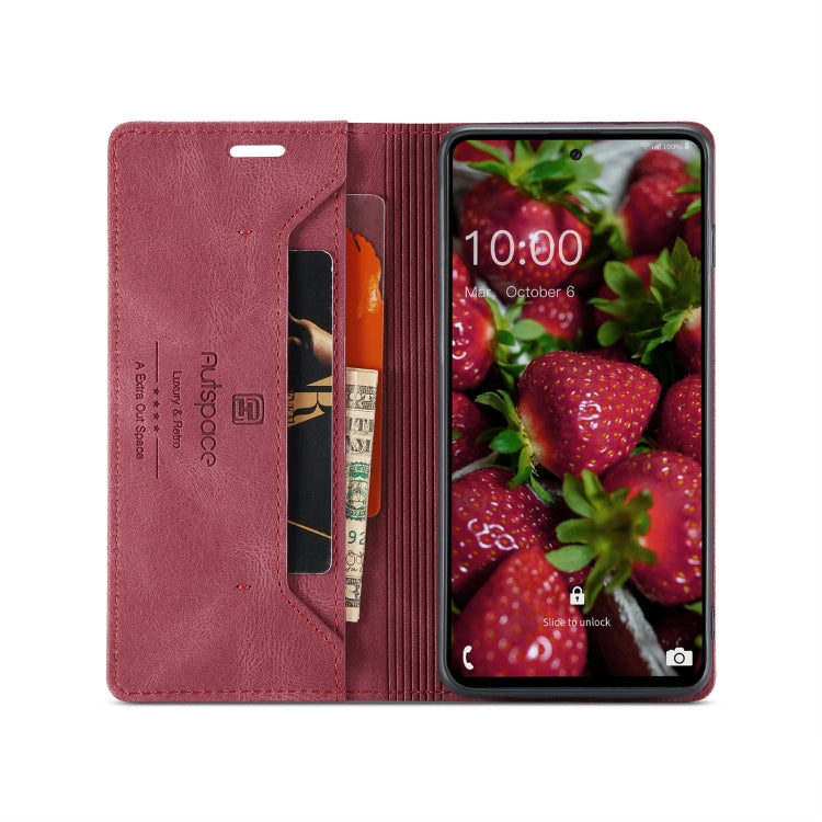 For Samsung Galaxy A73 5G AutSpace A01 Retro Skin-feel Crazy Horse Texture Leather Phone Case