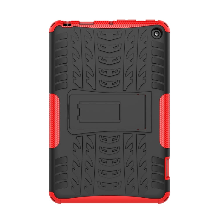 For Amazon Kindle Fire 7 2022 Tire Texture TPU + PC Tablet Case with Holder