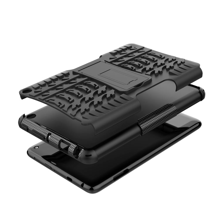 For Amazon Kindle Fire 7 2022 Tire Texture TPU + PC Tablet Case with Holder