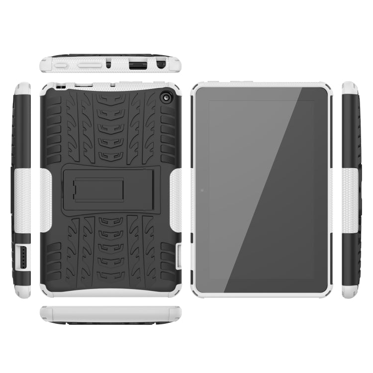 For Amazon Kindle Fire 7 2022 Tire Texture TPU + PC Tablet Case with Holder