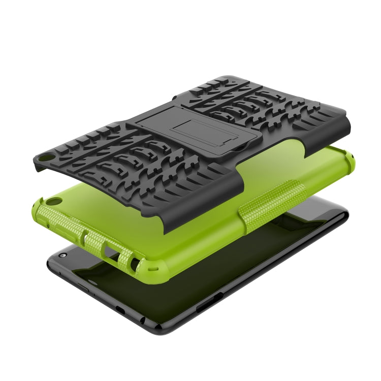 For Amazon Kindle Fire 7 2022 Tire Texture TPU + PC Tablet Case with Holder