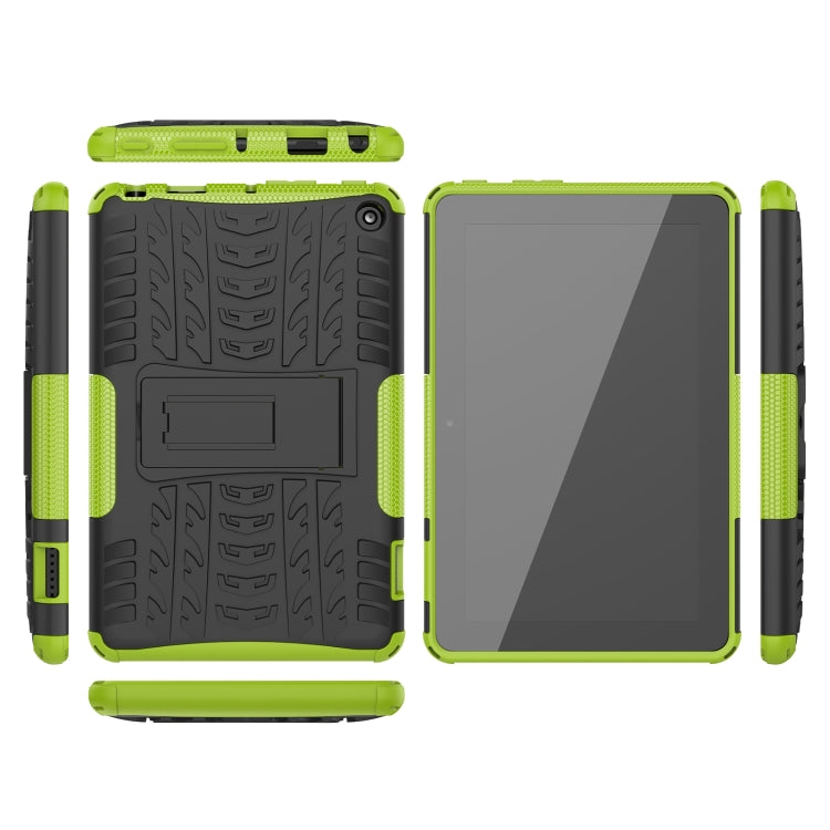 For Amazon Kindle Fire 7 2022 Tire Texture TPU + PC Tablet Case with Holder