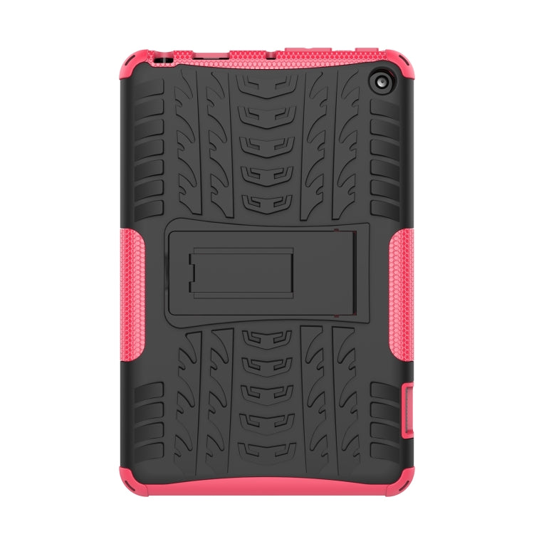 For Amazon Kindle Fire 7 2022 Tire Texture TPU + PC Tablet Case with Holder