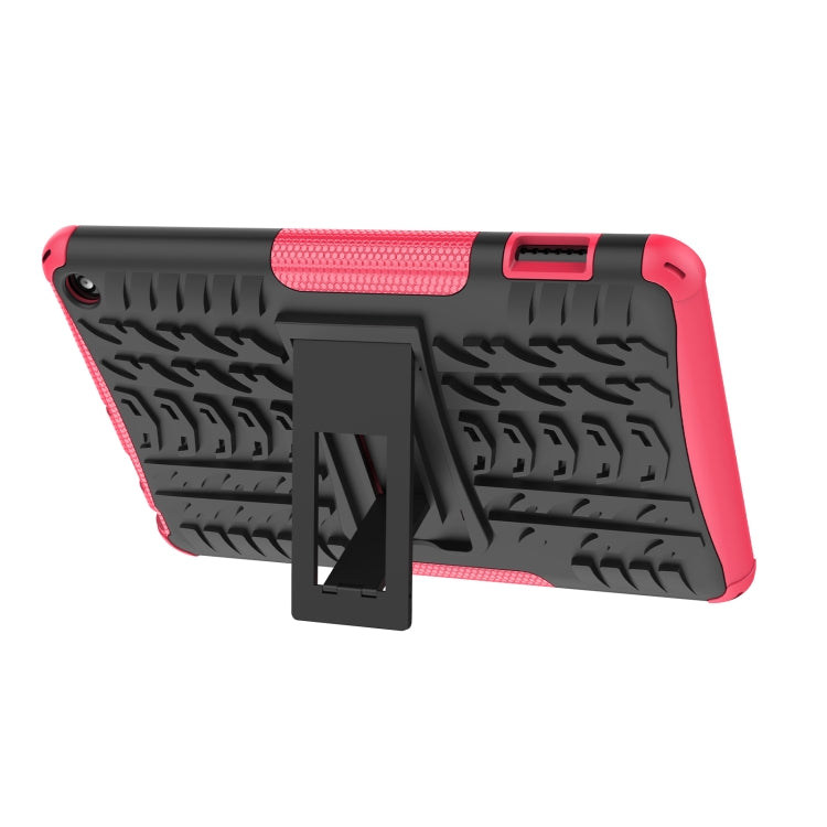 For Amazon Kindle Fire 7 2022 Tire Texture TPU + PC Tablet Case with Holder