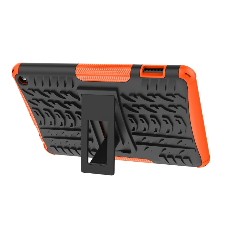 For Amazon Kindle Fire 7 2022 Tire Texture TPU + PC Tablet Case with Holder
