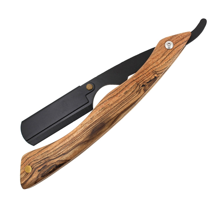 H-10 Men Replaceable Blade Stainless Steel Straight Folding Edge Shaving Razor(Lentil Black Blade Holder)