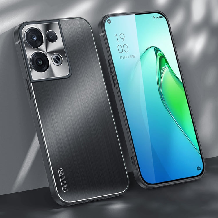 For OPPO Reno8 Brushed Texture Shockproof Phone Case