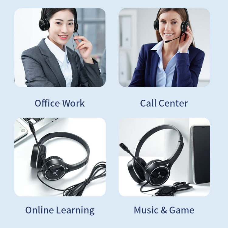 SOYTO SY-G30C Long Microphone Wired Noise Cancelling Ergonomic Gaming Headset, Interface:USB(Black)