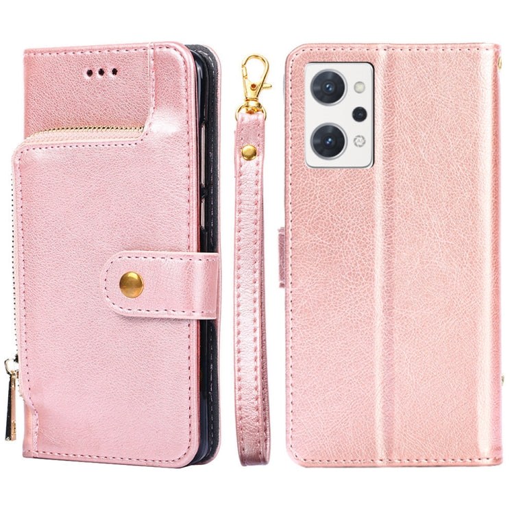 For OPPO Reno7 A JP Version Zipper Bag Leather Phone Case