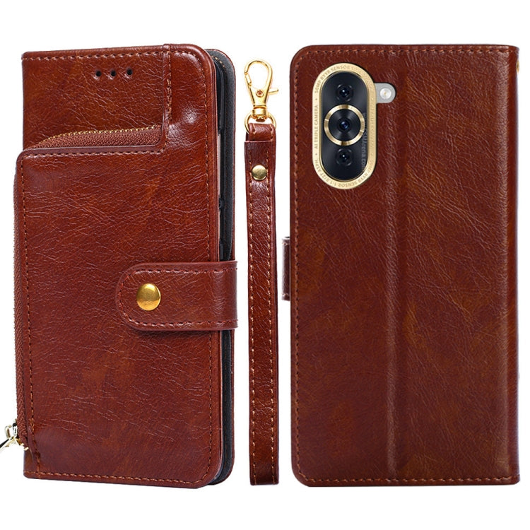For Huawei nova 10 Zipper Bag Leather Phone Case