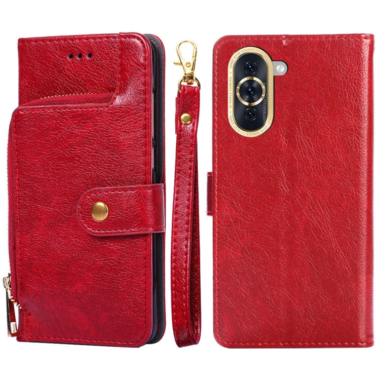 For Huawei nova 10 Zipper Bag Leather Phone Case