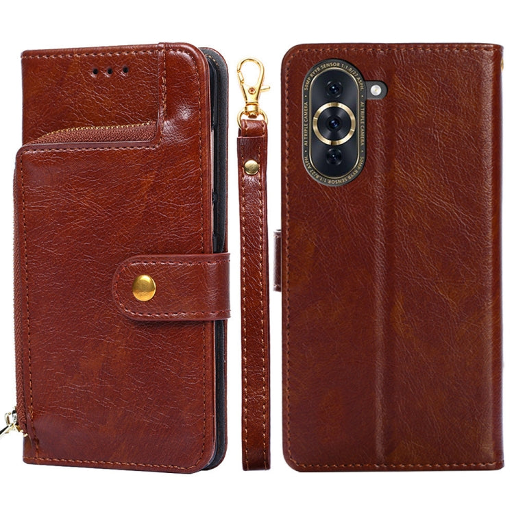 For Huawei nova 10 Pro Zipper Bag Leather Phone Case
