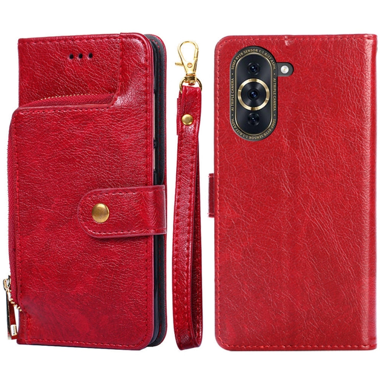 For Huawei nova 10 Pro Zipper Bag Leather Phone Case
