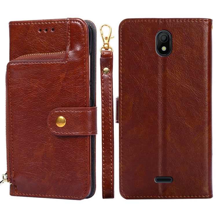 For Nokia C100 Zipper Bag Leather Phone Case