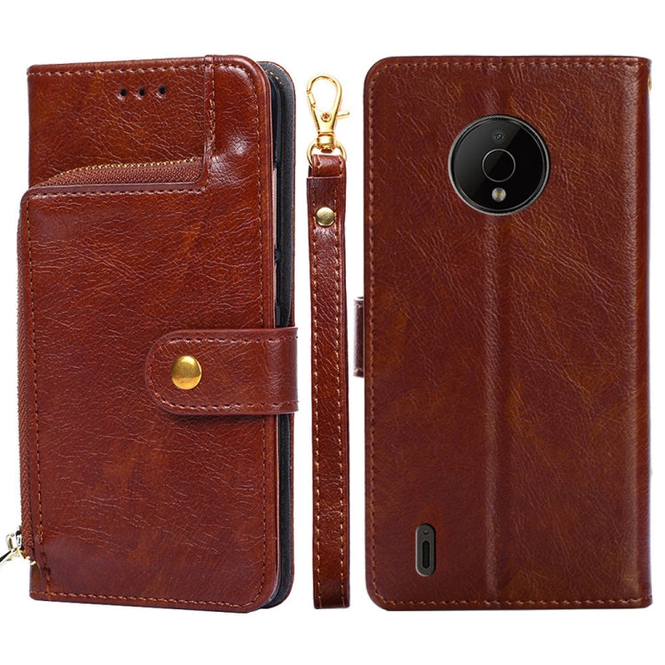 For Nokia C200 Zipper Bag Leather Phone Case