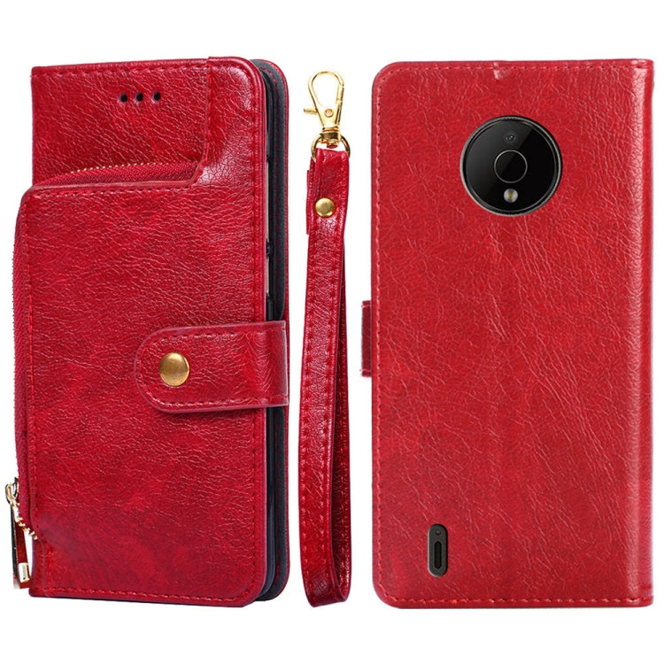 For Nokia C200 Zipper Bag Leather Phone Case