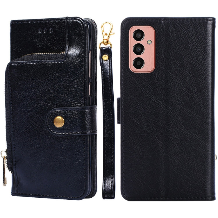 For Samsung Galaxy M13 Zipper Bag Leather Phone Case