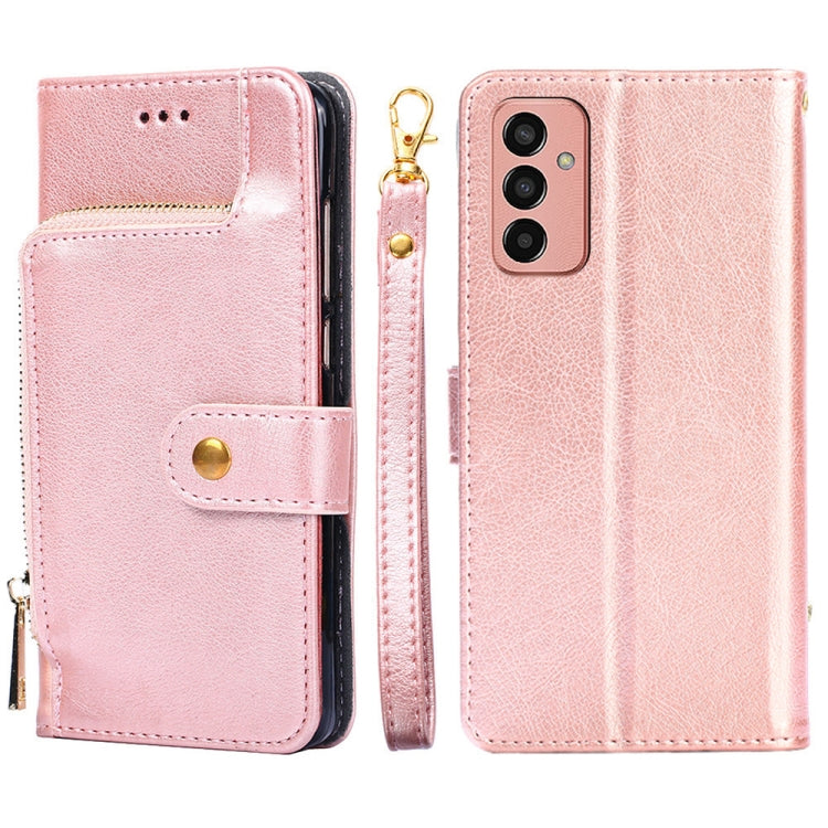 For Samsung Galaxy M13 Zipper Bag Leather Phone Case