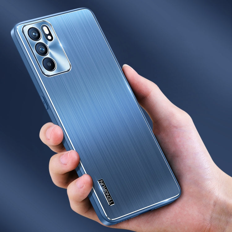 For OPPO Reno6 Brushed Texture Shockproof Phone Case